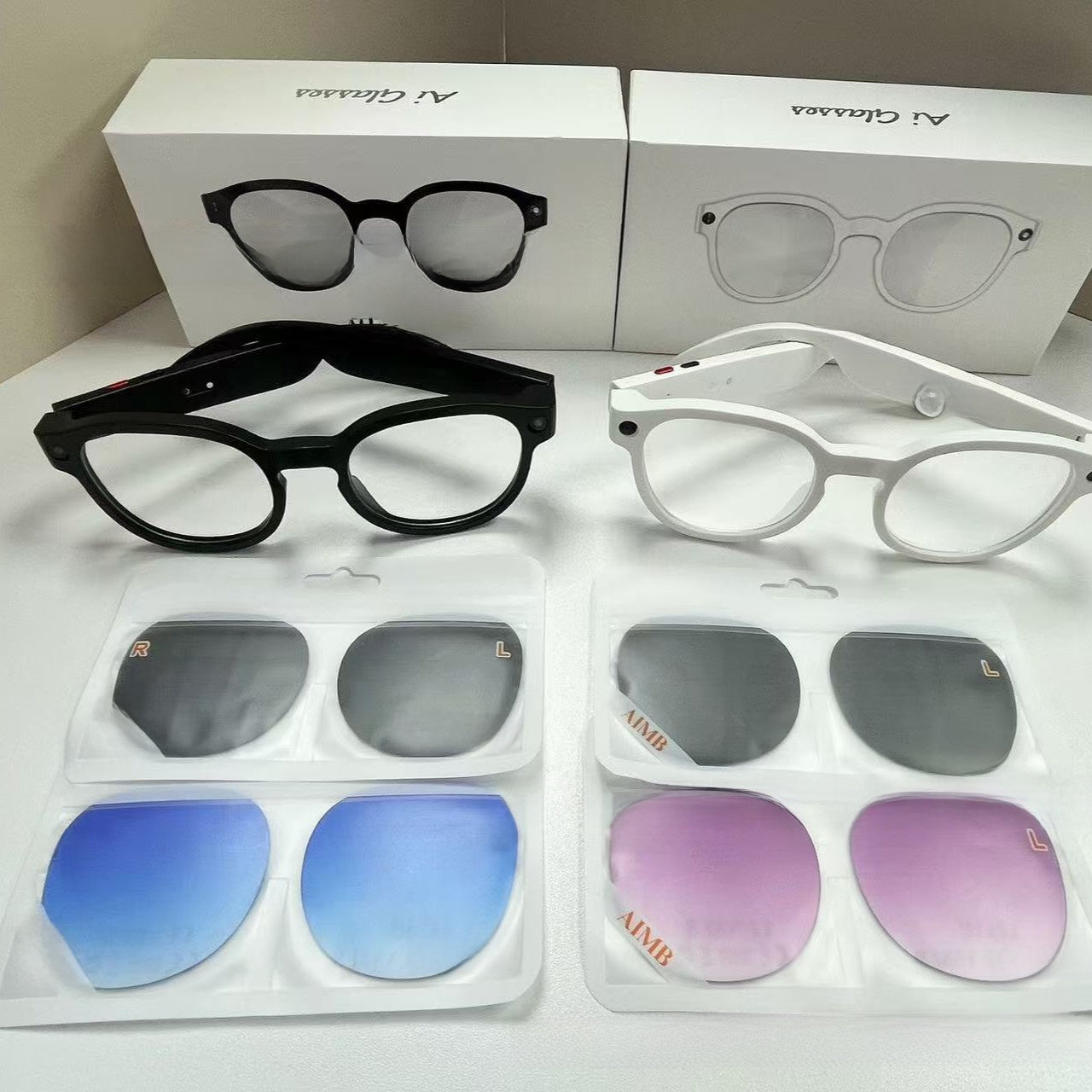 AIMB-S1 Smart Glasses with AI Translation and 8MP Camera for Office Recording and Video
